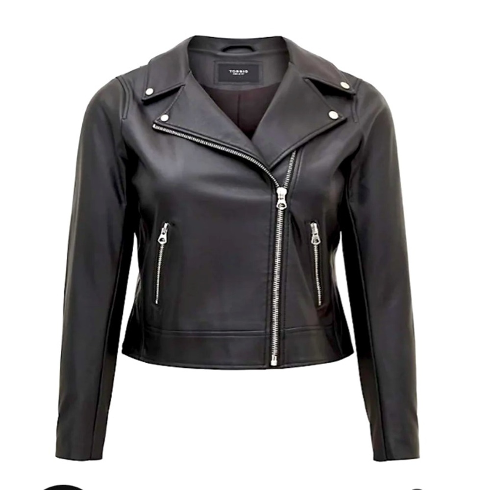 Faux leather coat